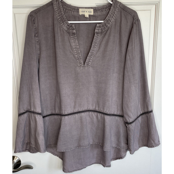 cloth & stone Tops - Cloth & Stone Anthropologie Women's Blouse Sz L Tencel Lagenlook Boho Coastal